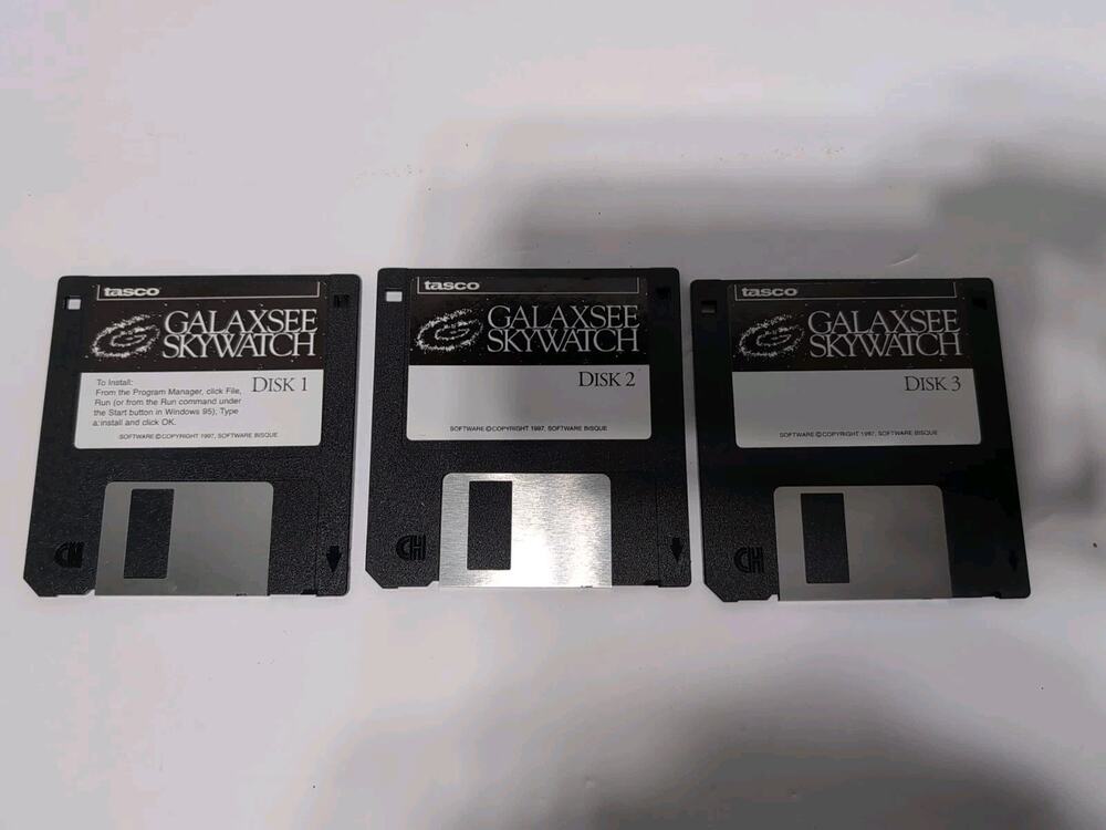 TASCO Galaxsee Skywatch for Windows 95 On 3.5" Floppy Disc Media - Complete